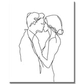 Painting by Numbers Line Drawing Art Silhouette Love Kiss